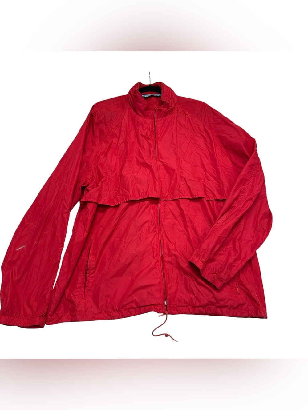 VTG Woolrich Teton Jacket Mens large red Blue Hooded Windbreaker Packable